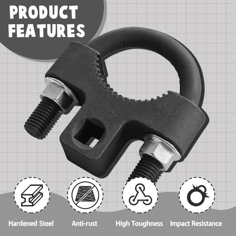Couslcd Inner Tie Rod Removal Tool,with Non-Slip Teeth for Inner Tie Rod Removal and Installation Inner Tie Rod Tool Inner Tie Rod U-Wrench,3/8" Carbon Steel Inner Low Profile Tool for Car Chassis Rocker - Image 5